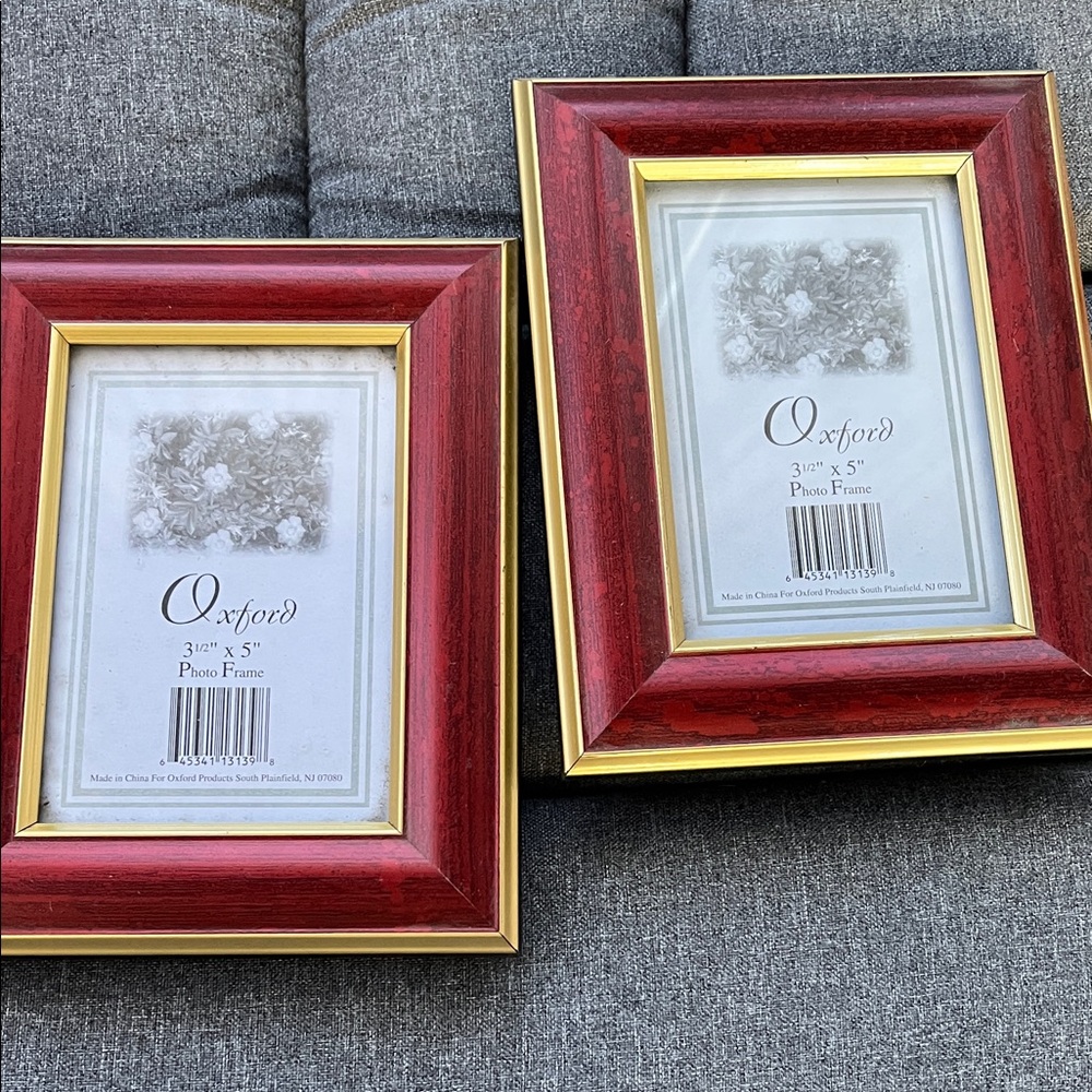 Oxford Elegant Red and Gold Picture Frame Duo